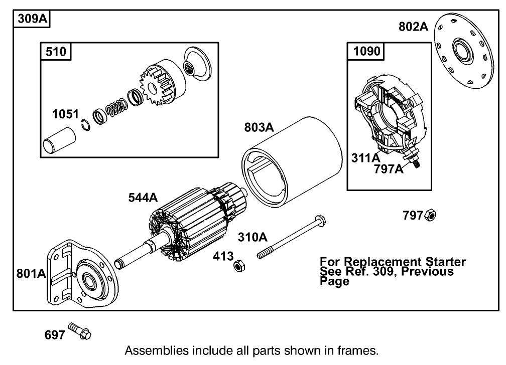 Starter Assembly Briggs and Stratton 350447-1116-E1