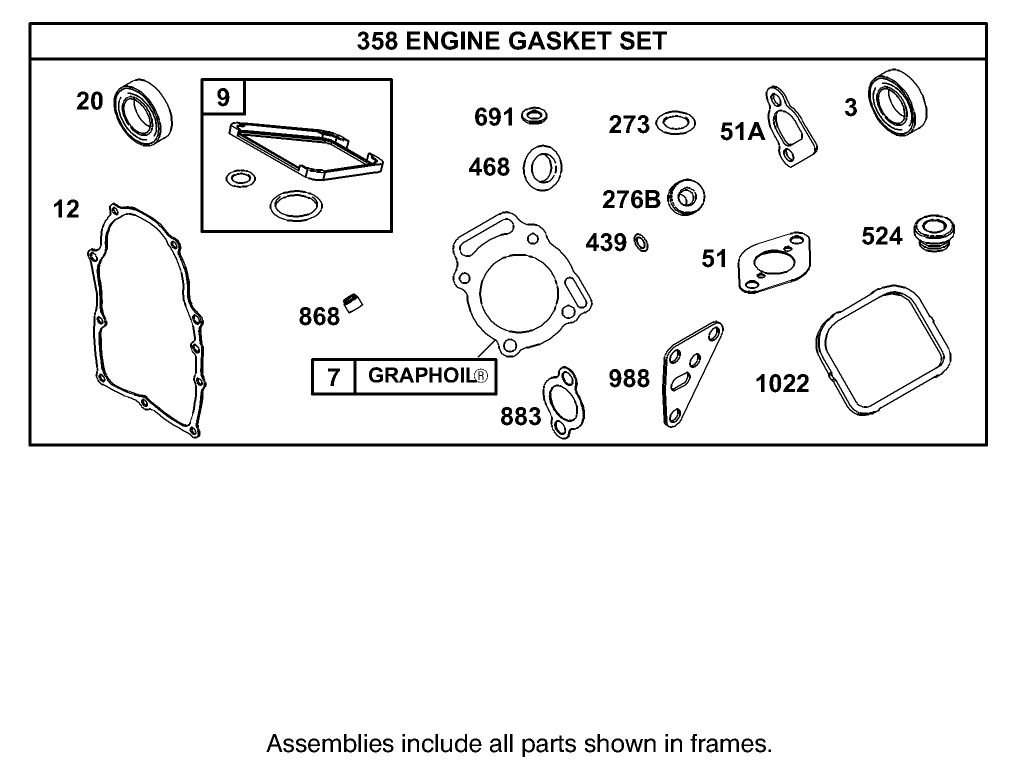 Engine Gasket Kit Briggs and Stratton 350447-1116-E1