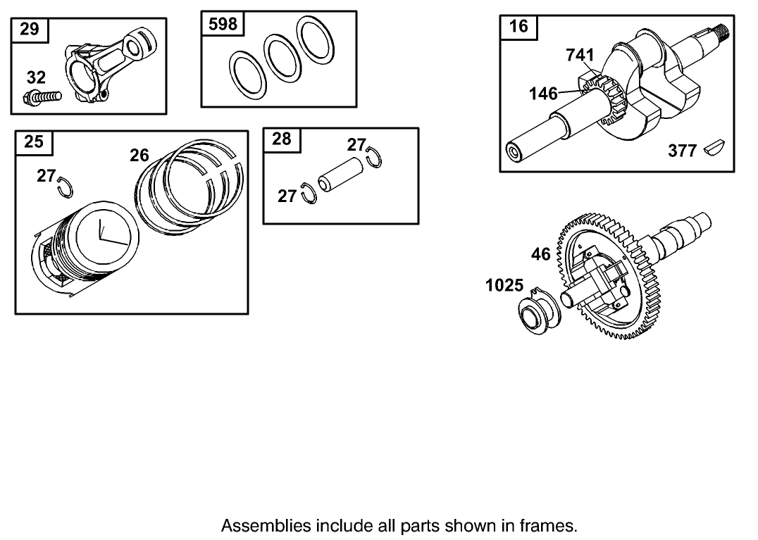 Crankshaft Assembly Briggs and Stratton 350447-1116-E1