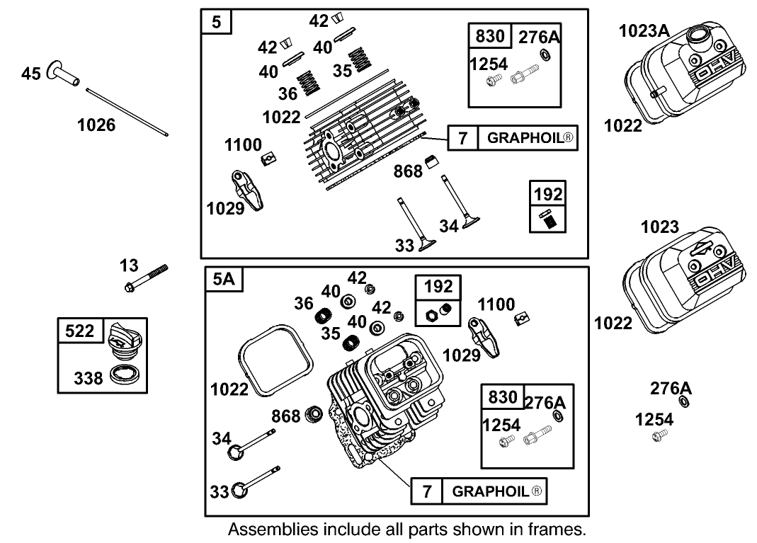 Cylinder Head Assembly Briggs and Stratton 350447-1116-E1