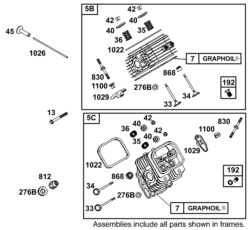 Cylinder Head Assembly Briggs and Stratton 350447-1116-E1