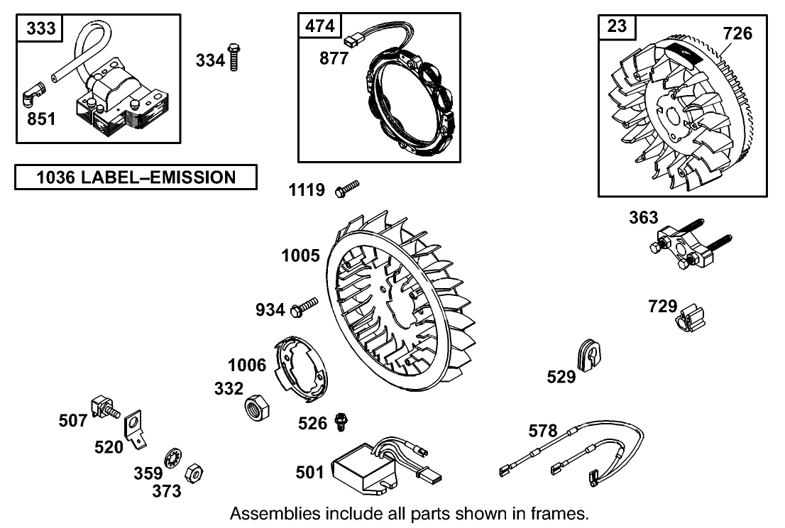 Blower Housing Assembly Briggs and Stratton 350447-1116-E1