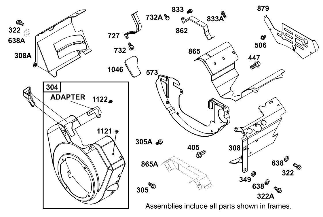 Blower Housing Assembly Briggs and Stratton 350447-1116-E1