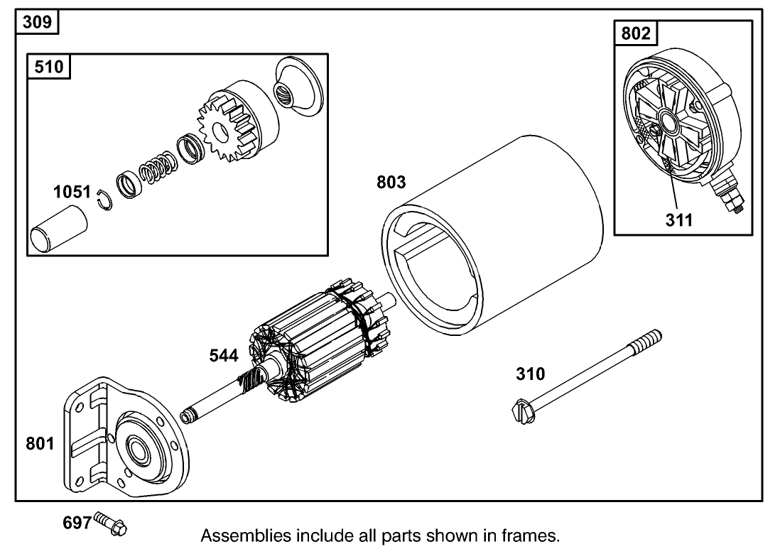 Starter Assembly Briggs and Stratton 350447-1116-E1