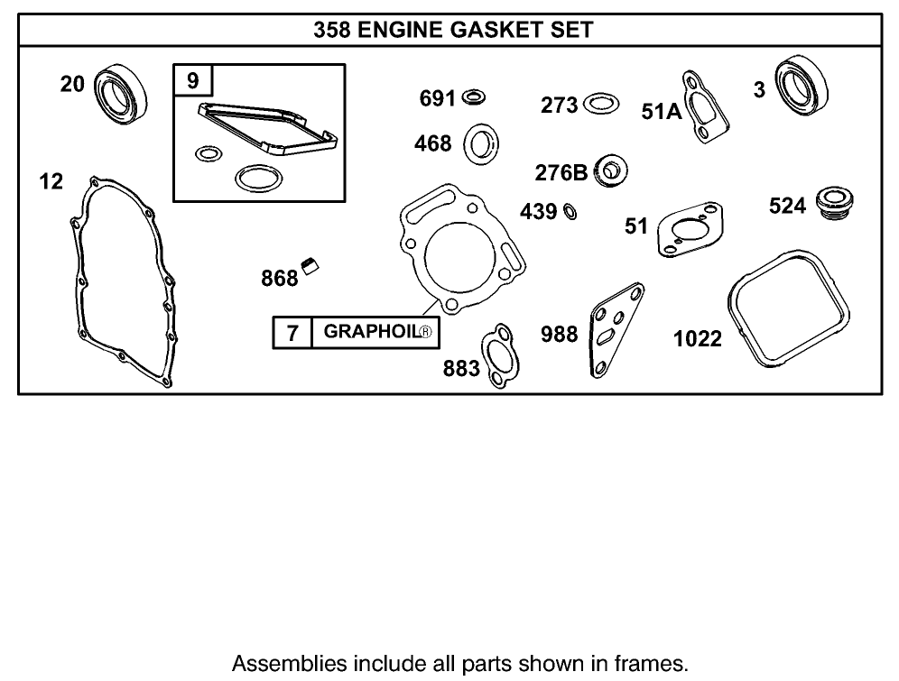 Engine Gasket Kit Briggs and Stratton 350447-1116-E1