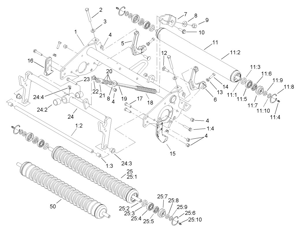 Roller and Carrier Frame Assembly