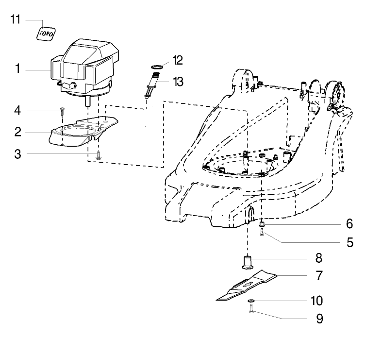 Motor and Blade Assembly Model-No. 21020, 21022