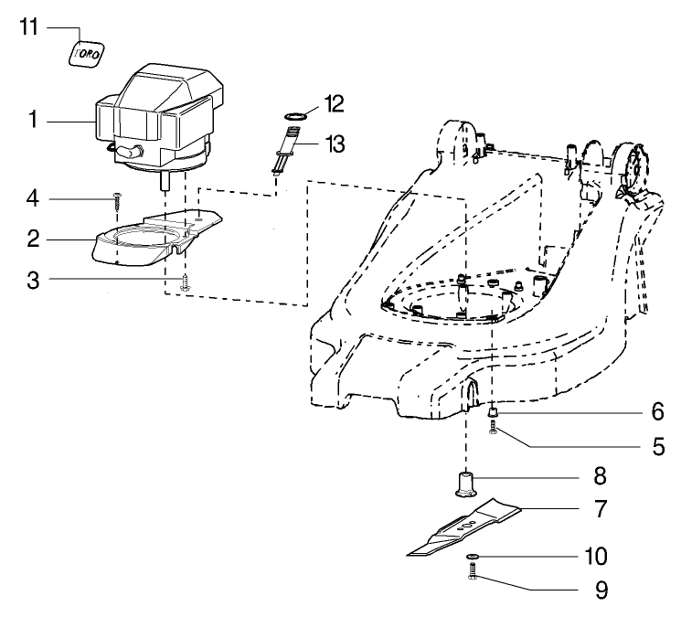 Motor and Blade Assembly Model-No. 21020, 21022