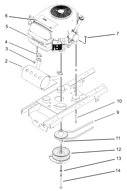 Engine and Muffler Assembly