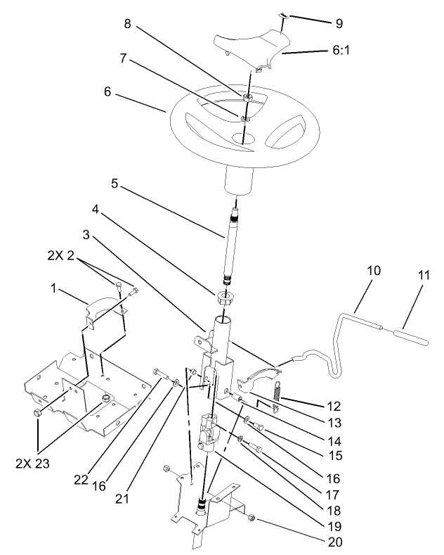 Steering Wheel and Tilt Assembly