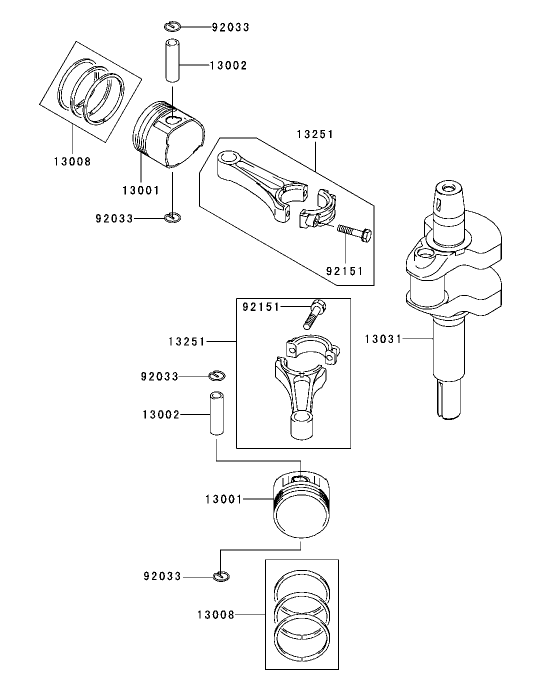 Piston/Crankshaft Assembly Kawasaki FH541V-AS04