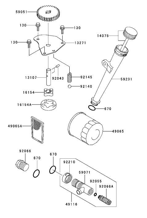 Lubrication Equipment Assembly Kawasaki FH541V-AS04