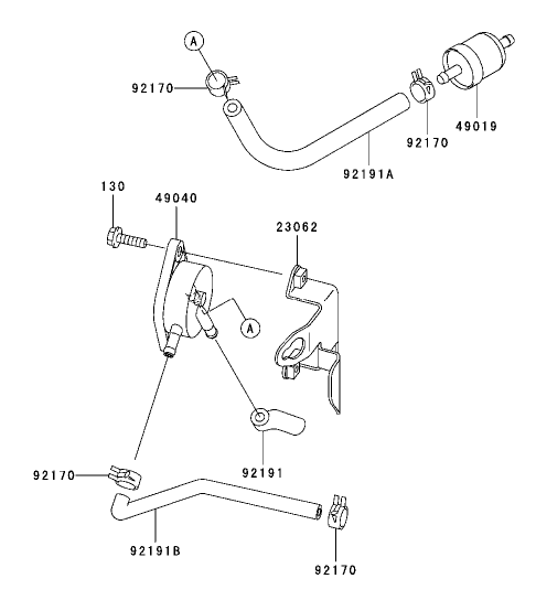 Fuel Tank/Fuel Valve Assembly Kawasaki FH541V-AS04