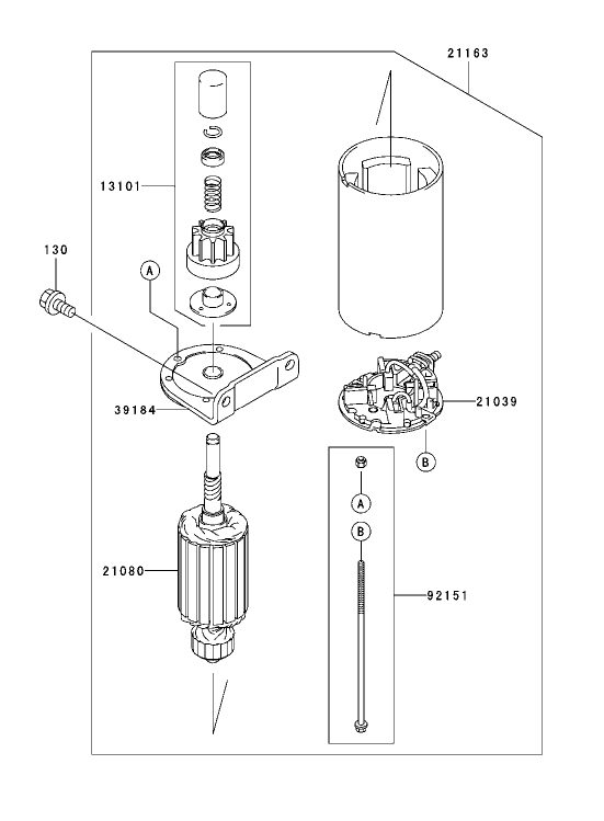 Starter Assembly Kawasaki FH541V-AS04