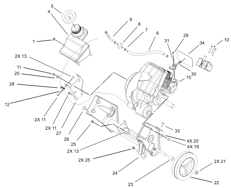 Engine and Frame Assembly