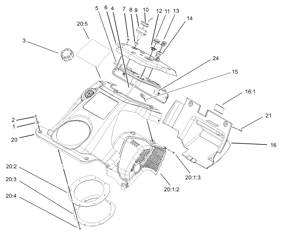 Upper Shroud and Control Panel Assembly