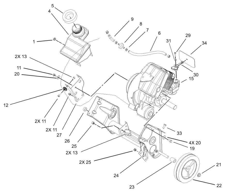 Engine and Frame Assembly