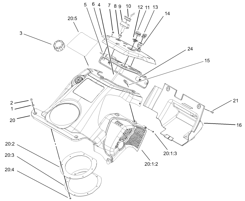 Upper Shroud and Control Panel Assembly