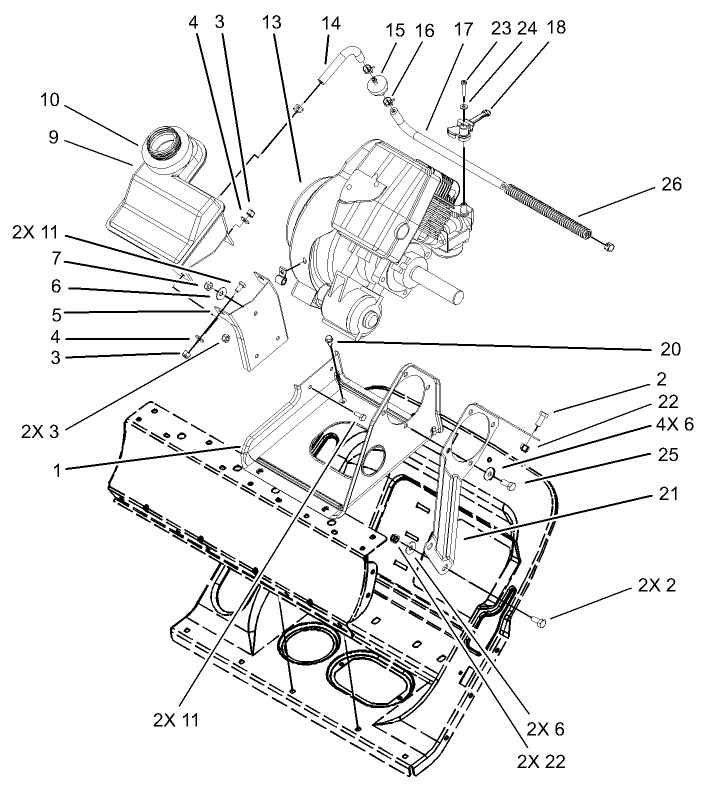 Engine and Frame Assembly