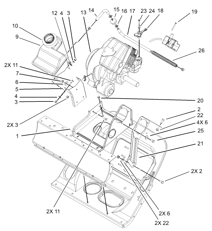 Engine and Frame Assembly