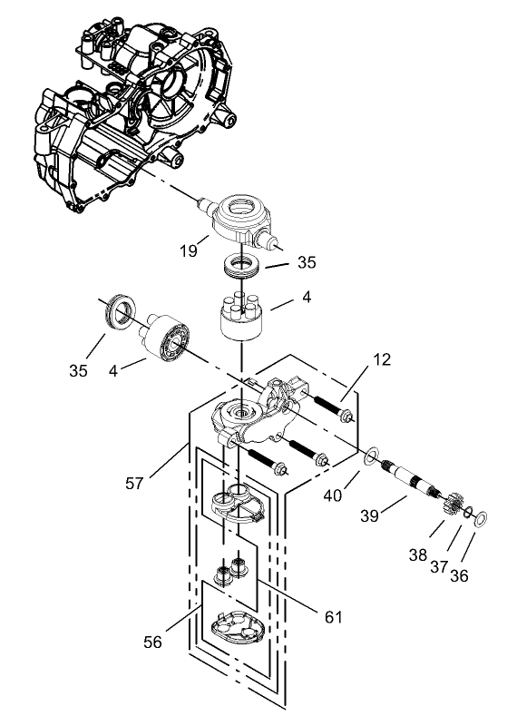 Cylinder Block Assembly LH Hydrostat No. 105-3492