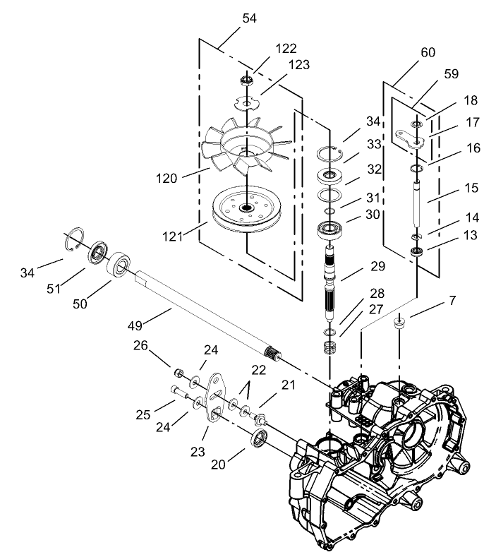 Fan and Pulley Assembly LH Hydrostat No. 105-3492