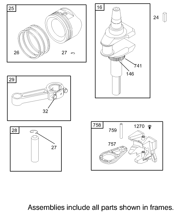 Crankshaft Assembly Briggs and Stratton 280H07-0166-E1