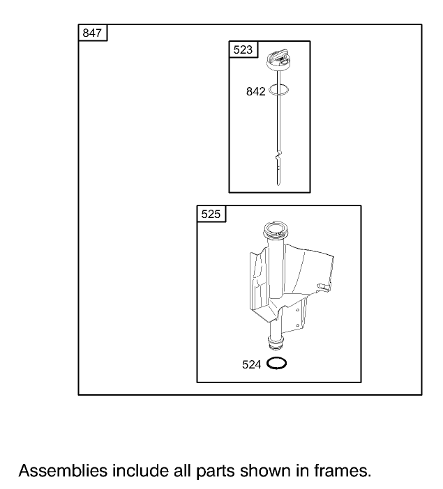 Oil Filter, Tube and Pump Assembly Briggs and Stratton 280H07-0166-E1