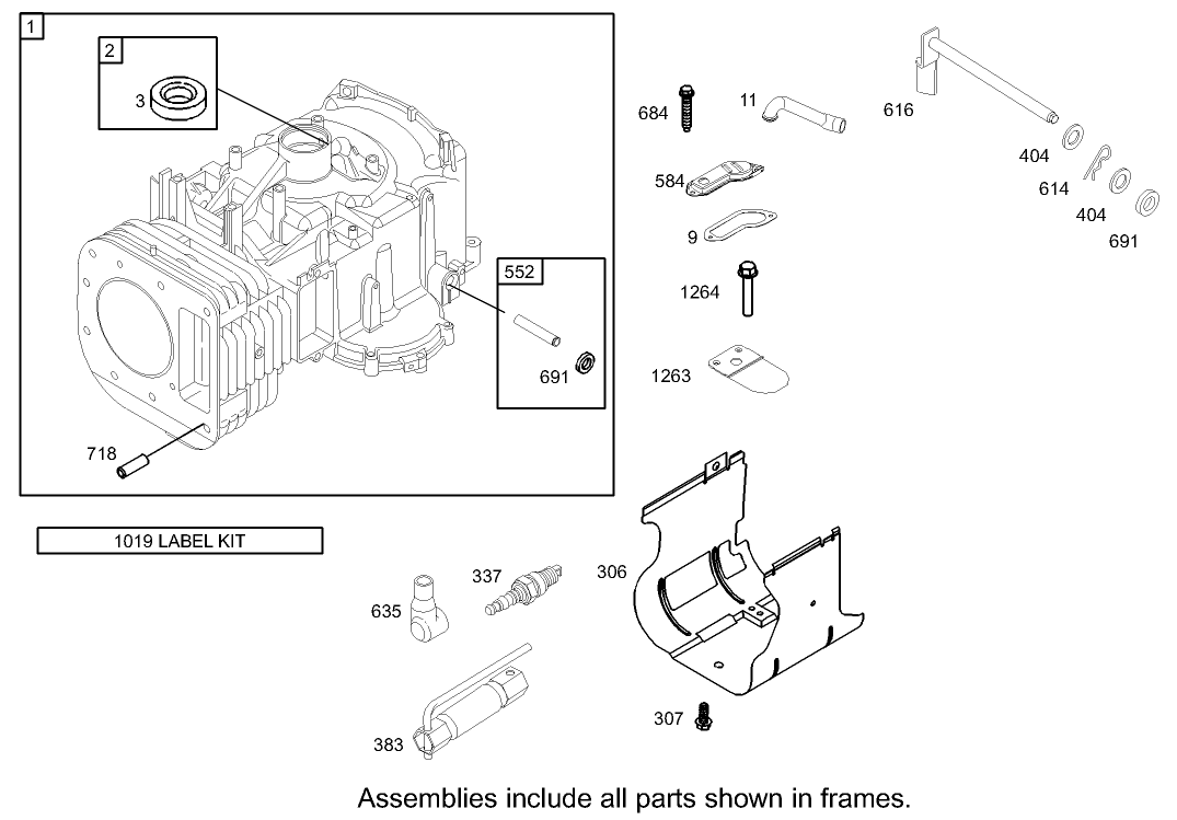 Cylinder Assembly  Engine Briggs and Stratton Model 286H77-0165-E1