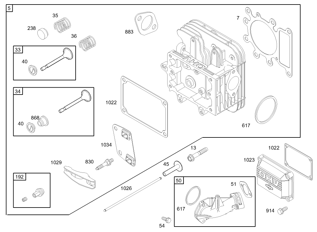 Cylinder Head Assembly  Engine Briggs and Stratton Model 286H77-0165-E1