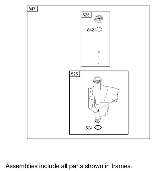 Oil Filter, Tube and Pump Assembly  Engine Briggs and Stratton Model 286H77-0165-E1