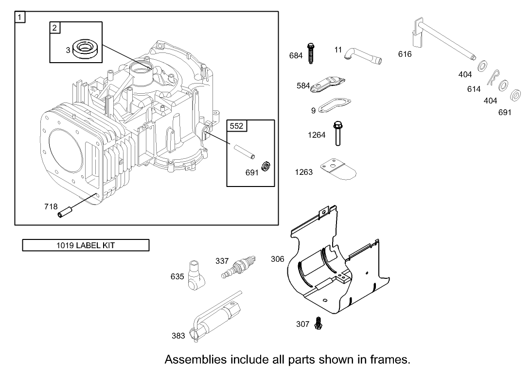 Cylinder Assembly  Engine Briggs and Stratton 286H77-0165-E1