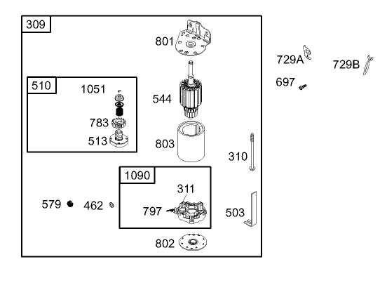Starter Assembly  Engine Briggs and Stratton 286H77-0165-E1