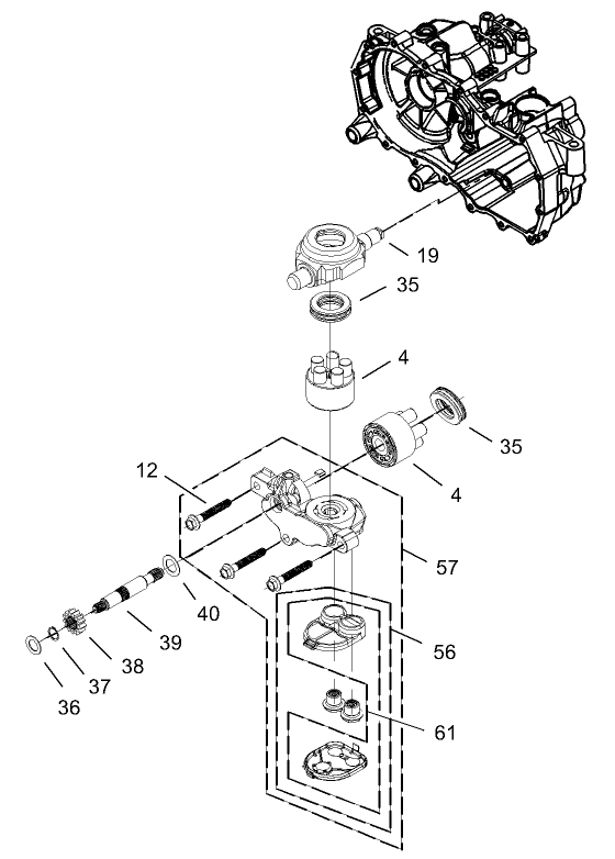 Cylinder Block Assembly RH Hydrostat No. 105-3491