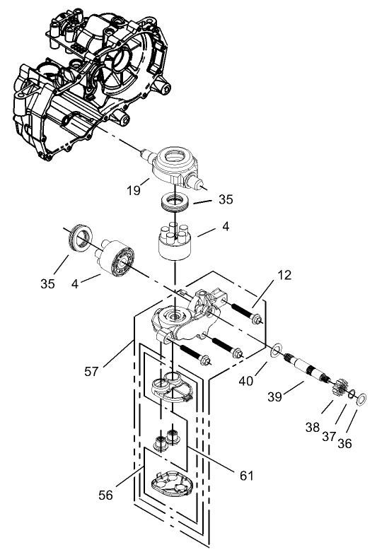 Cylinder Block Assembly LH Hydrostat No. 105-3492