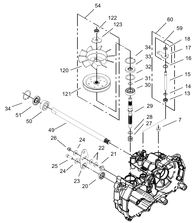 Fan and Pulley Assembly LH Hydrostat No. 105-3492