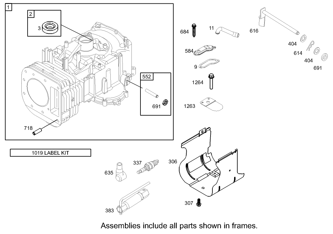 Cylinder Assembly Briggs and Stratton 286H77-0165-E1