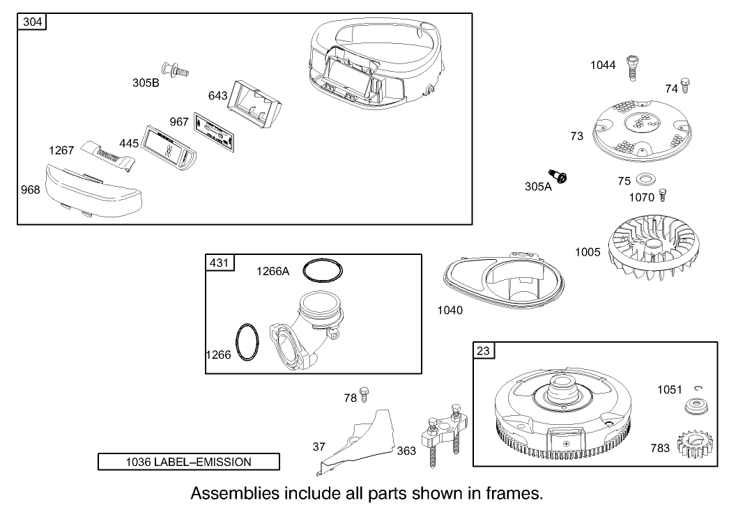 Blower Housing Assembly Briggs and Stratton 286H77-0165-E1