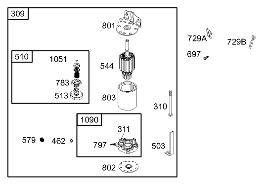 Starter Assembly Briggs and Stratton 286H77-0165-E1