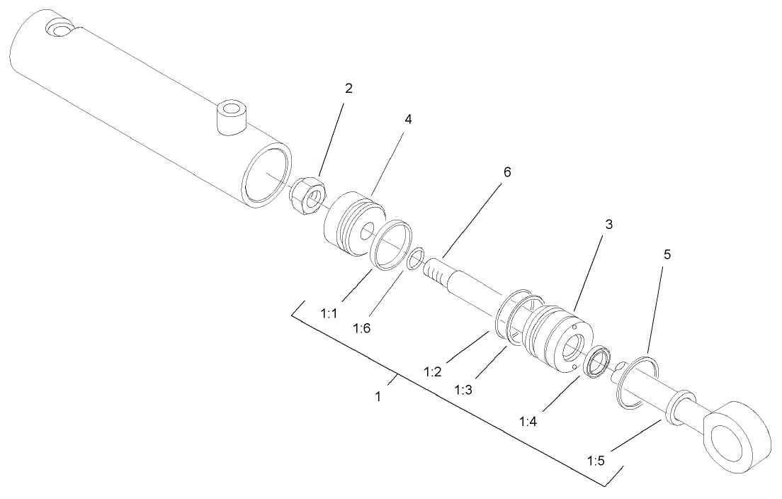 Hydraulic Lift Cylinder Assembly No. 107-0162
