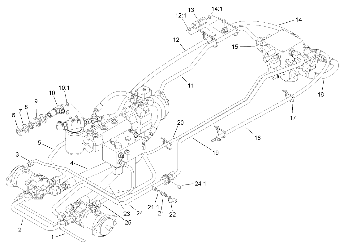 Traction Hydraulic Plumbing Assembly