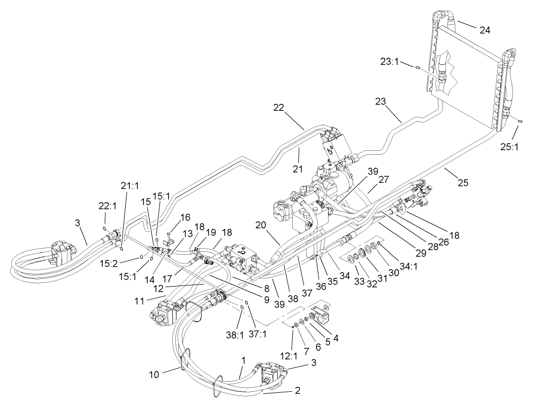 Power-Take-Off  Hydraulic Plumbing Assembly