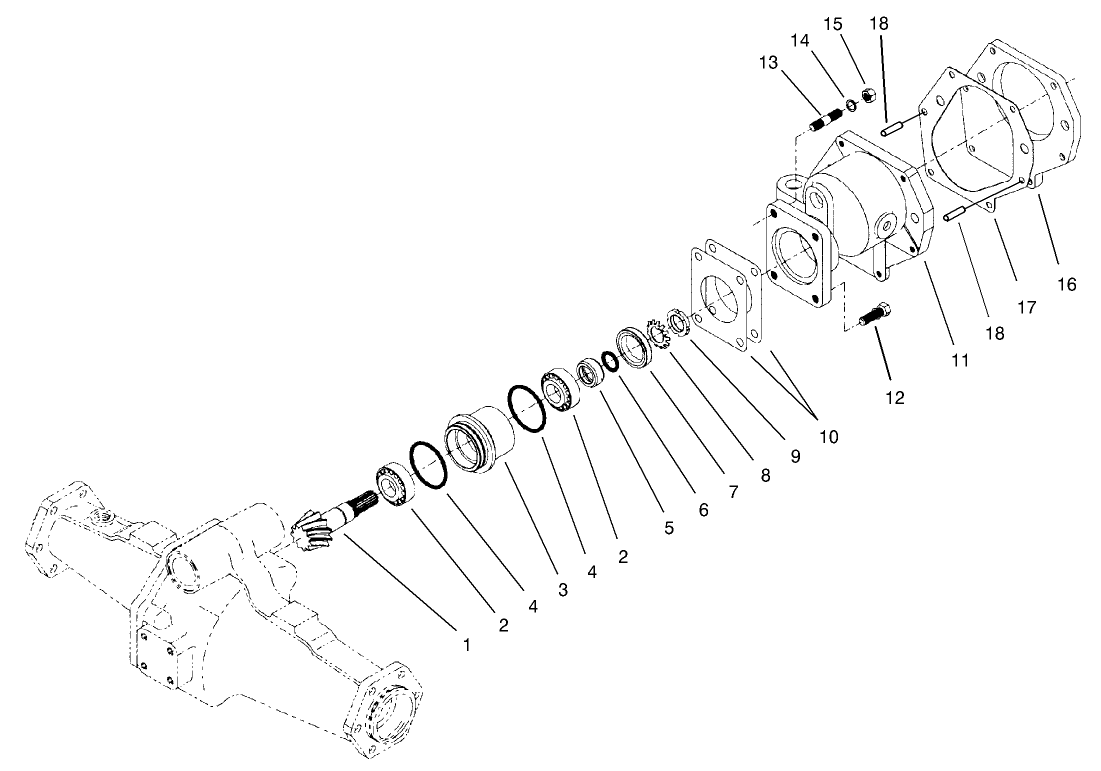 Bevel Pinion Shaft Assembly Rear Axle Assembly No. 100-3784
