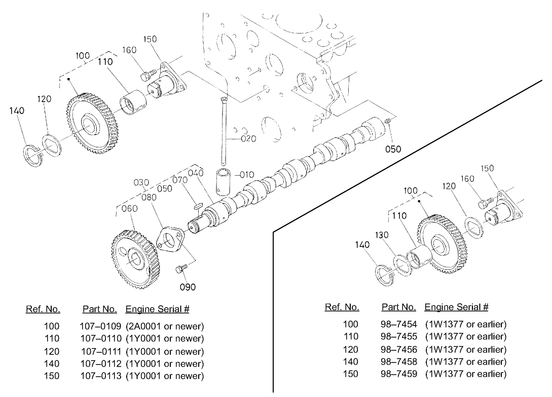 Camshaft and Idler Gear Shaft Assembly