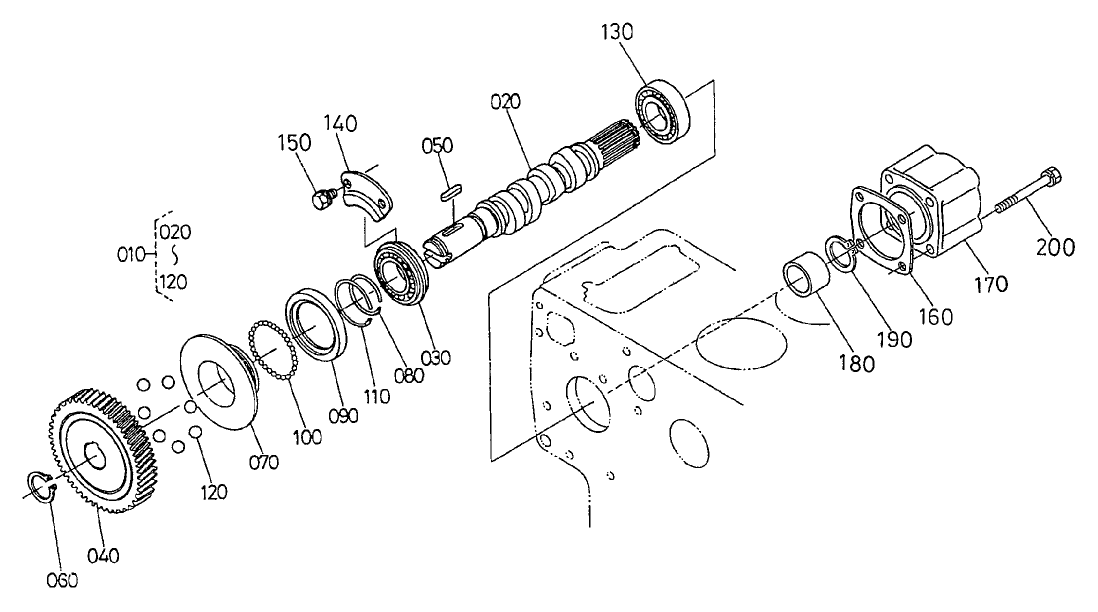 Fuel Camshaft and Governor Shaft Assembly