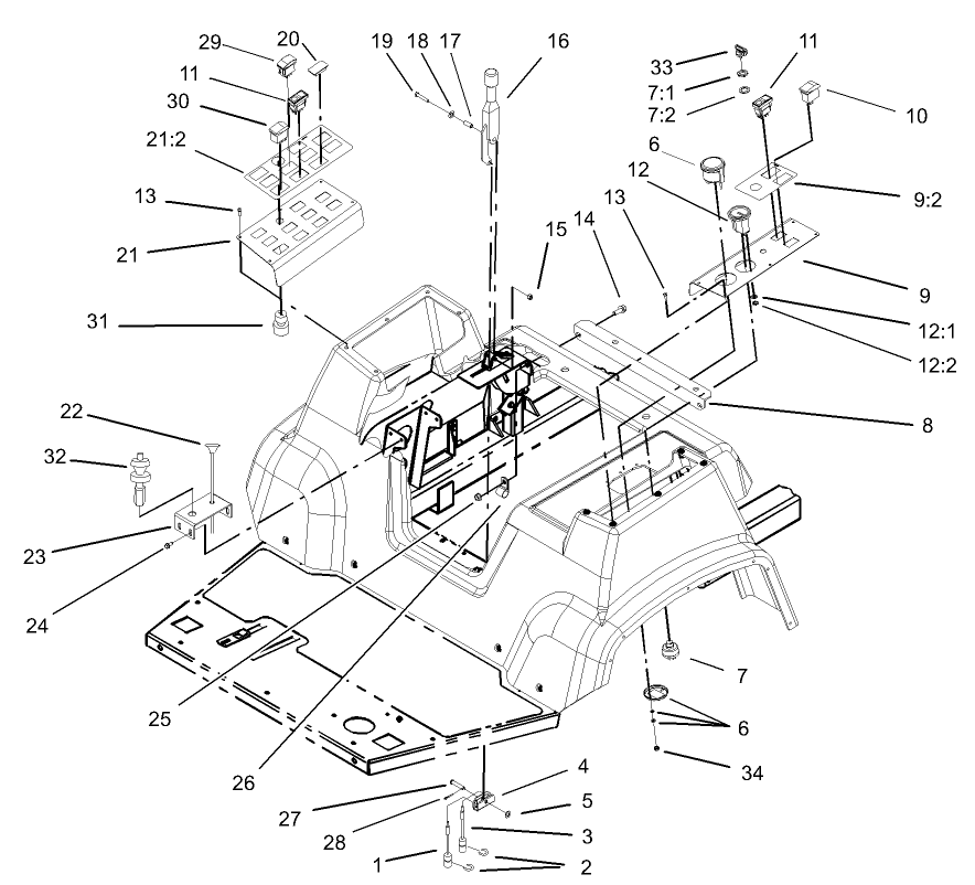 Parking Brake and Console Assembly