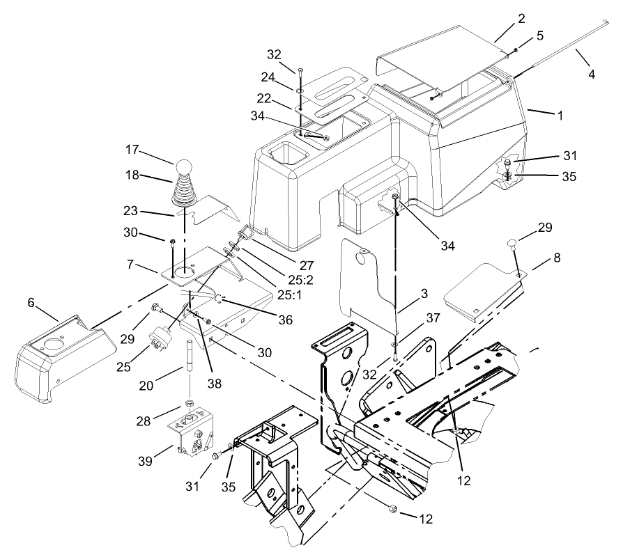 Joystick and Console Assembly