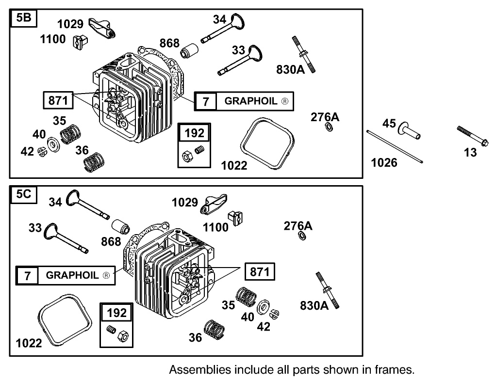 Cylinder Head Assembly Briggs and Stratton Model 350447-1331-E1