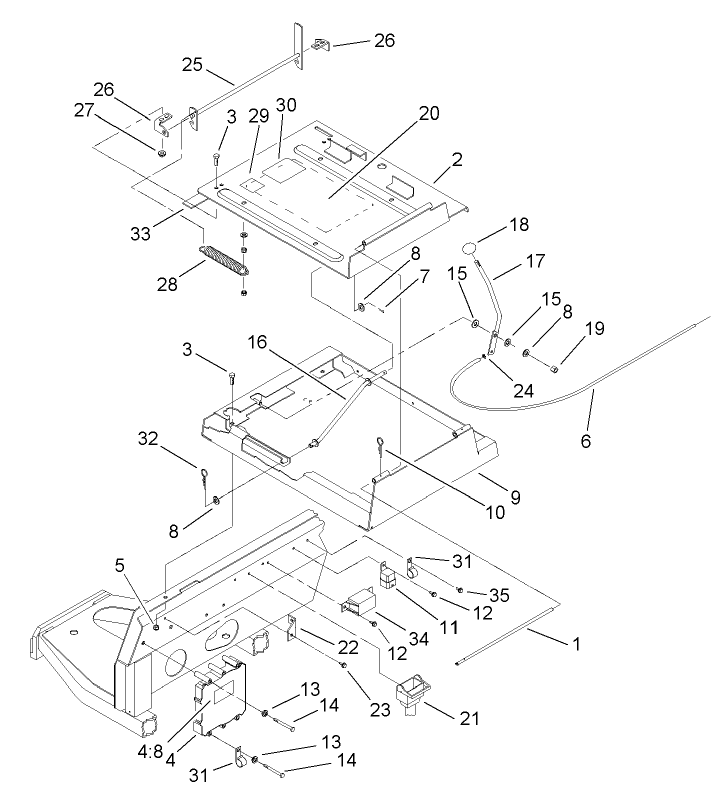 Seat Frame and Throttle Assembly