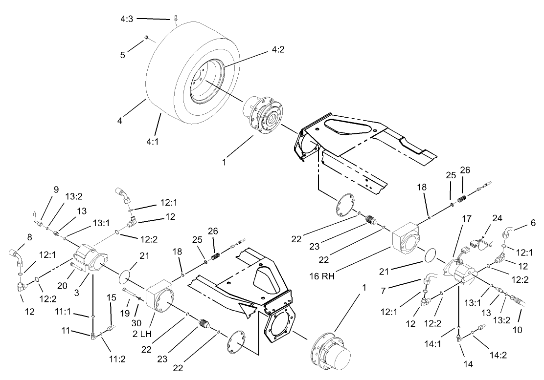 Front Axle and Brake Assembly